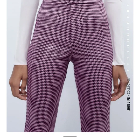 “Last one”ZARA HOUNDSTOOTH MINI FLARE PANTS - Picture 3 of 12